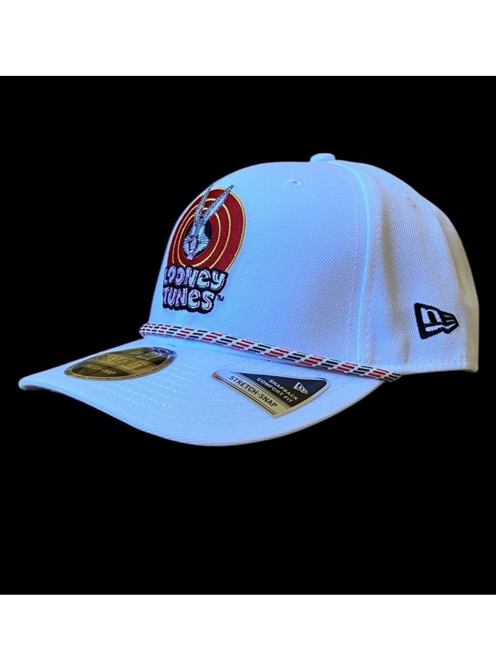 NEW Bugs Bunny Looney Tunes New Era 9SEVENTY Stretch-Snap Adjustable Hat White